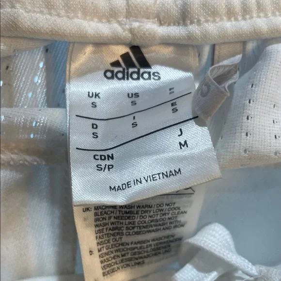 Adidas Mens White Joggers with Black Stripes - Picture 3 of 5